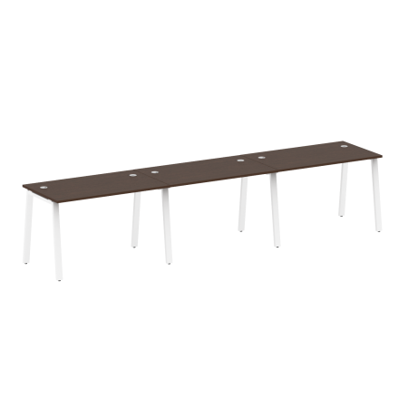 Рабочая станция на 3 рабочих места на А-образном м/к Metal System Style БА.СМ-3.2 3600x720x750 (Венге Цаво/Белый металл)