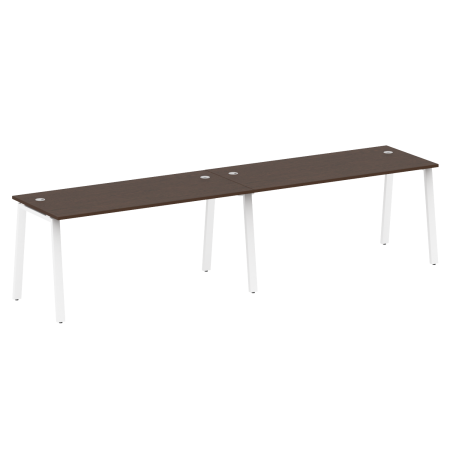 Рабочая станция на 2 рабочих места на А-образном м/к Metal System Style БА.СМ-2.4 3200x720x750 (Венге Цаво/Белый металл)