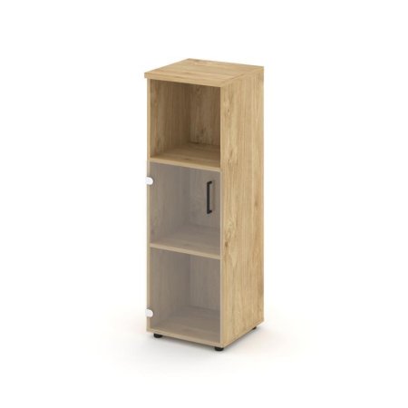 Шкаф средний узкий SN.STU-202(L) (400х400х1203) (Тиквуд Светлый/Прозрачный)