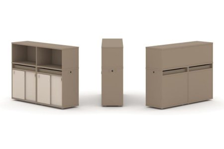 Тумба двойная + низкая надставка ES.NB.2N-5 (1500х410х1135) (Латте/Капучино)