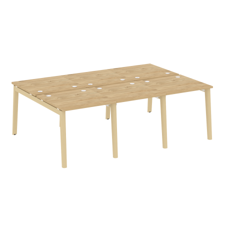 Рабочая станция на деревянных опорах Onix Wood OW.D.RS-6.0.8 2340x1635x750 (Тиквуд Светлый/Дуб Светлый)