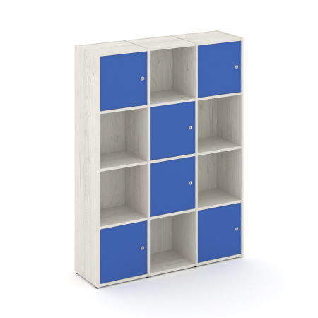 Стеллаж Locker Plus LK.K-006 1188x350x1593 (Дуб Наварра | Синий)