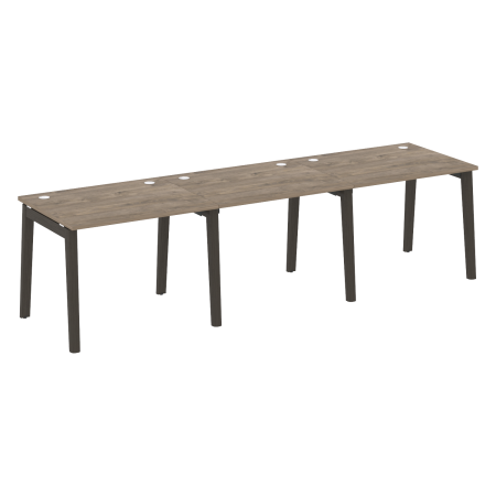 Рабочая станция на деревянных опорах Onix Wood OW.RS-3.1.8 2940x800x750 (Тиквуд Темный/Дуб Темный)