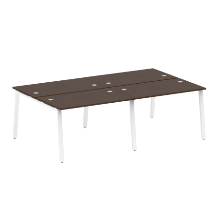 Рабочая станция на 4 рабочих места на А-образном м/к Metal System Style БА.СМ-4.2 2400x1475x750 (Венге Цаво/Белый металл)