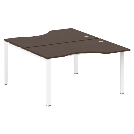 Рабочая станция криволинейная Metal System Style БП.РАС-СА-2.2 1400x1835x750 (Венге Цаво/Белый металл)