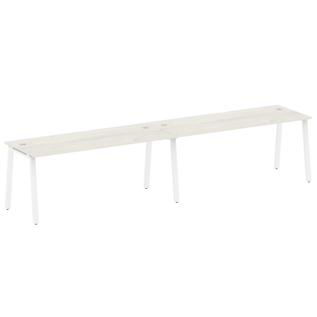 Рабочая станция на 2 рабочих места на А-образном м/к Metal System Style БА.СМ-2.5 3600x720x750 (Дуб наварра/Белый металл)