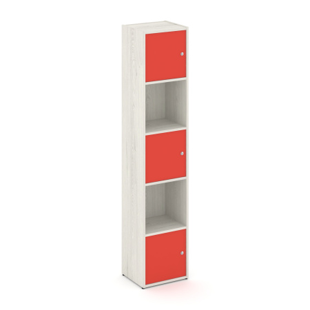 Стеллаж Locker Plus LK.K-007 408x350x1983 (Дуб Наварра | Красный)