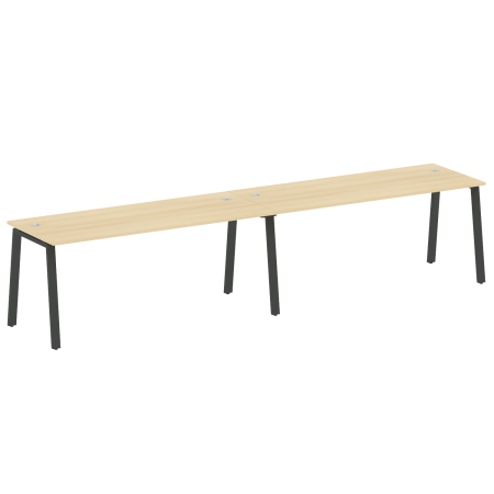 Рабочая станция на 2 рабочих места на А-образном м/к Metal System Style БА.СМ-2.5 3600x720x750 (Акация/Антрацит металл)