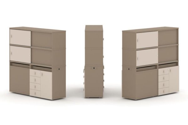 Тумба двойная + высокая надставка ES.NB.2V-25 (1500х410х1520) (Латте/Капучино)