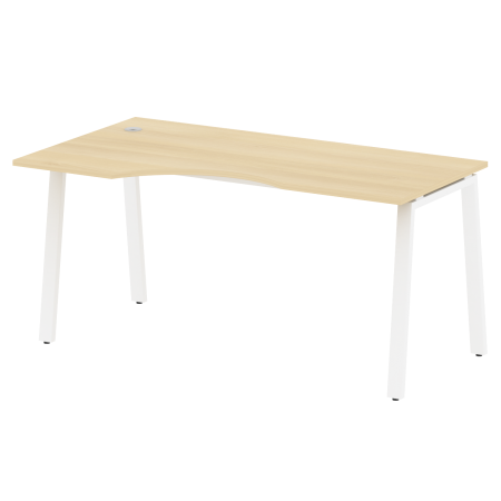 Стол криволинейный левый Metal System Style БА.СА-1 Л 1600x900x750 (Акация/Белый металл)