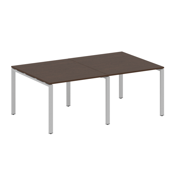 Переговорный стол 2 столешницы Metal System Style БП.ПРГ-2.1 2000x1235x750 (Венге Цаво/Серый металл)