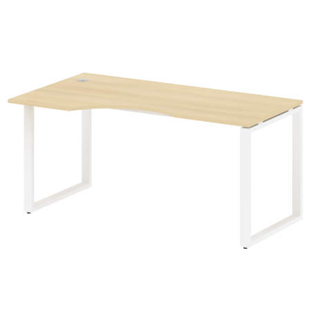 Стол криволинейный левый Metal System Style БО.СА-1 Л 1600x900x750 (Акация/Белый металл)