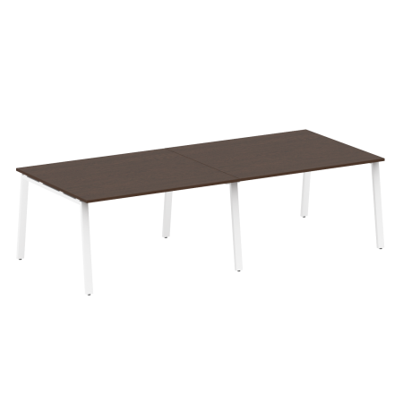 Стол для переговоров (2 столешницы) на А-образном м/к Metal System Style БА.ПРГ-2.3 2800x1235x750 (Венге Цаво/Белый металл)