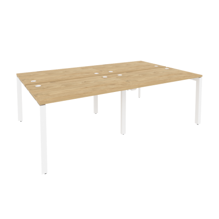 Рабочая станция на П-образном м/к Onix O.MP-D.RS-4.2.7 2360x1475x750 (Тиквуд Светлый/Белый Металл)