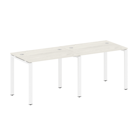 Рабочая станция на 2 раб.места Metal System Style БП.СМ-2.1 2000x720x750 (Дуб Наварра/Белый металл)