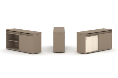 Тумба двойная + топ ES.NB.2T-5 (1500х410х750) (Латте/Сатин)