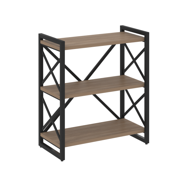 Стеллаж на регулируемых опорах-3 полки VR.L-MST.O-3.8 800x400x910 (Дуб Аризона/Черный металл)