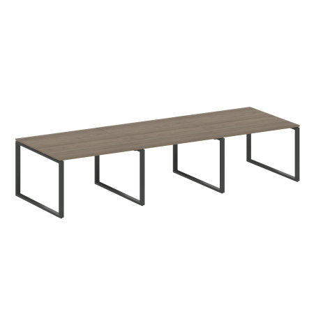 Переговорный стол 3 столешницы Metal System Style БО.ПРГ-3.2 3600x1235x750 (Вяз/Антрацит металл)