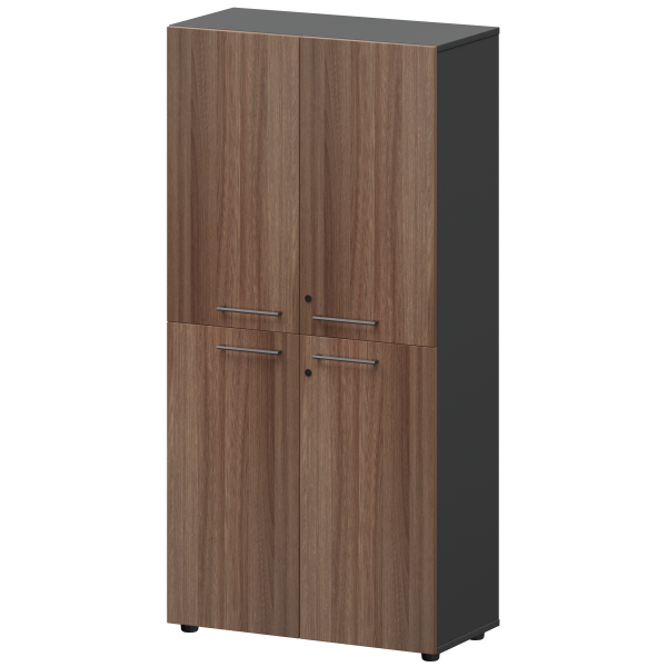Шкаф высокий закрытый Кортез СМШ48.2.28F 792x380x1595 (Темный шимо/Графит)