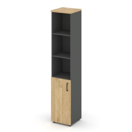 Шкаф высокий узкий SN.STU.E-101(L) (400х400х1982) (Антрацит/Тиквуд Светлый)