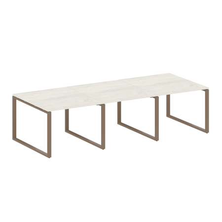 Переговорный стол 3 столешницы Metal System Style БО.ПРГ-3.1 3000x1235x750 (Дуб Наварра/Мокко металл)