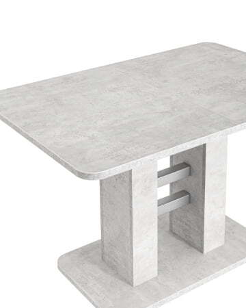 Стол Elephant раскладной 120-160*80 бетон/алюминий (Стол обеденный ELEPHANT серый) Стол Elephant раскладной 120-160*80 бетон/алюминий (Стол обеденный ELEPHANT серый)