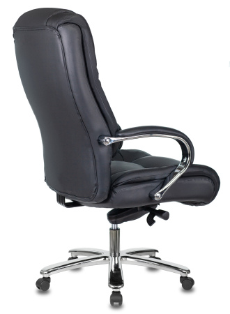 Кресло руководителя T-9925SL черный кожа крестов. металл хром (Черный) Кресло руководителя T-9925SL черный кожа крестов. металл хром (Черный)