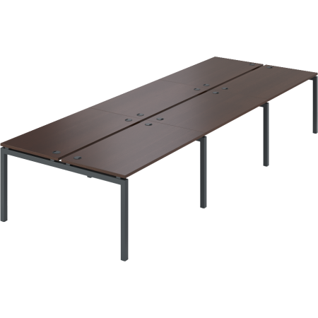 Стол на металлокаркасе для заседаний Арго-М АМП-420 4200x1236x760 (Дуб венге/Антрацит)