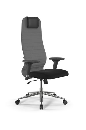 Кресло для руководителя Метта Sit 8 B1-10D - UMF(X1) /Uh02/Wh00/D02P(M09.B23.G18.W01) (Светло-серый | Черный)