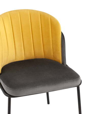 Стул Дабл велюр тёмно-серый с оранжевой вставкой (Стул Дабл темно-серый, оранжевый)