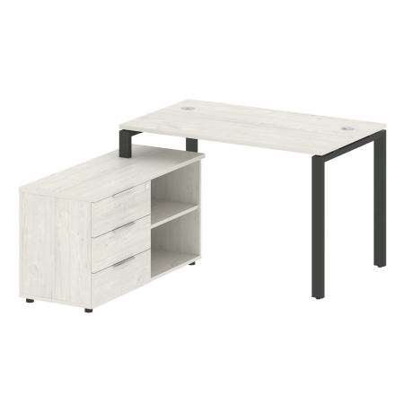 Рабочая станция с опорной тумбой левая Metal System Style БП.РС-СТС-2.2 Л 1300x1520x750 (Дуб Наварра/Антрацит металл)