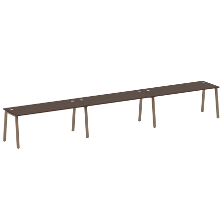 Рабочая станция на 3 рабочих места на А-образном м/к Metal System Style БА.СМ-3.5 5400x720x750 (Венге Цаво/Мокко металл)