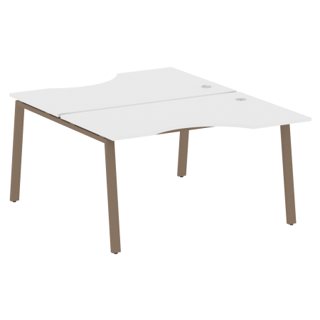 Рабочая станция криволинейная Metal System Style БА.РАС-СА-2.2 1400x1835x750 (Белый/Мокко металл)