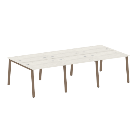 Рабочая станция на 6 рабочих места на А-образном м/к Metal System Style БА.СМ-6.1 3000x1475x750 (Дуб наварра/Мокко металл)