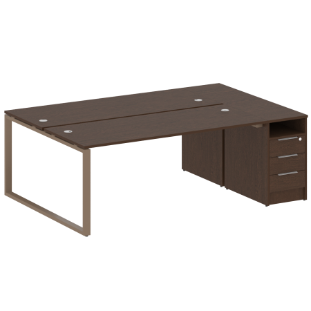 Рабочая станция Metal System Style БО.РС-СТП-2.5 2212x1475x750 (Венге Цаво/Мокко металл)