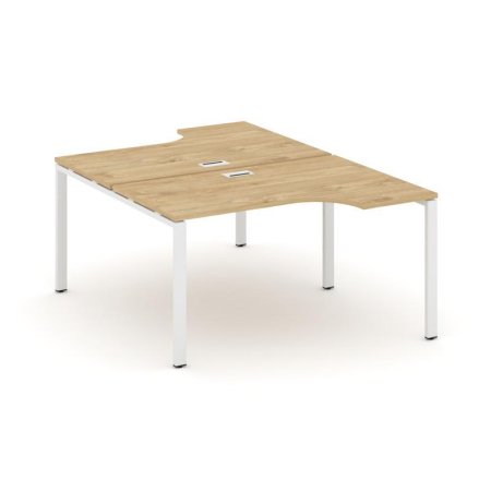 Рабочая станция эргономичная SN-6P.DRPA-001 (1380х1232/1992х750) (Тиквуд Светлый/Металл Белый)