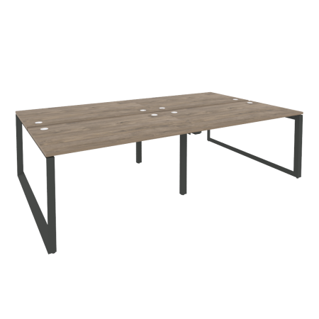 Рабочая станция на О-образном м/к Onix O.MO-D.RS-4.3.8 2760x1635x750 (Тиквуд Темный/Черный металл)