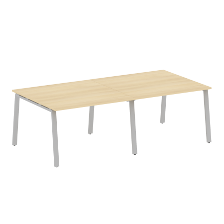 Стол для переговоров (2 столешницы) на А-образном м/к Metal System Style БА.ПРГ-2.2 2400x1235x750 (Акация/Серый металл)