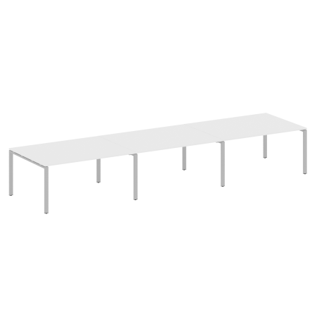 Переговорный стол 3 столешницы Metal System Style БП.ПРГ-3.4 4800x1235x750 (Белый/Серый металл)