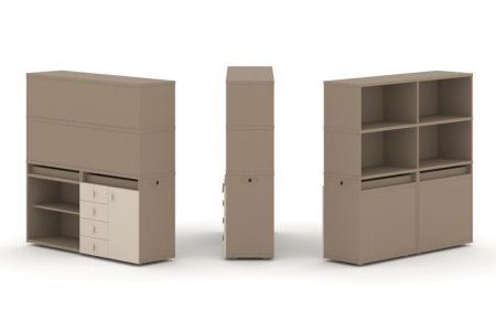 Тумба двойная + высокая надставка ES.NB.2V-10 (1500х410х1520) (Латте/Капучино)