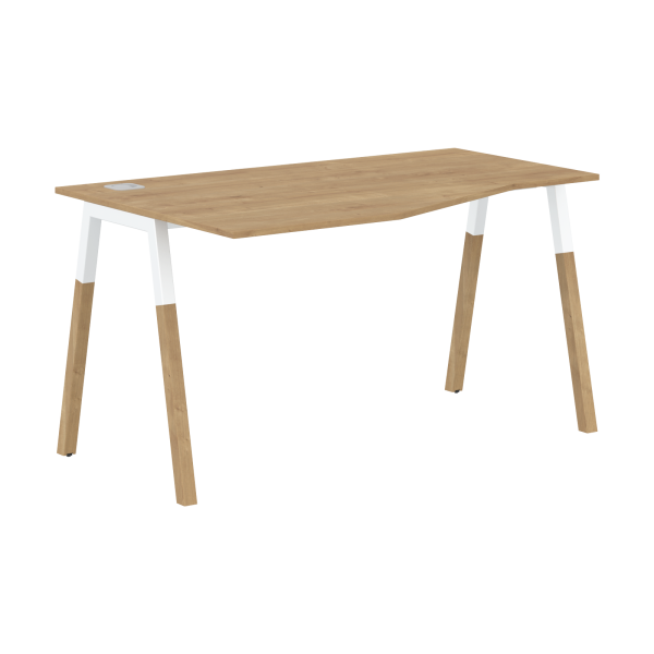 Стол эргономичный левый Forta FCT 1367 (L) 1580x733x900(670) (Дуб Гамильтон/Белый премиум)