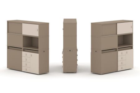 Тумба двойная + высокая надставка ES.NB.2V-30 (1500х410х1520) (Латте/Капучино)