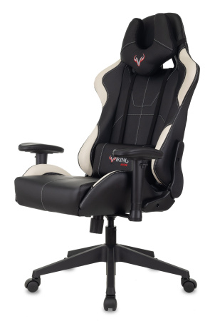 Кресло игровое Zombie VIKING 5 AERO черный/белый эко.кожа с подголов. крестов. пластик (Белый)