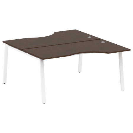 Рабочая станция криволинейная Metal System Style БА.РАС-СА-2.1 1600x1835x750 (Венге Цаво/Белый металл)