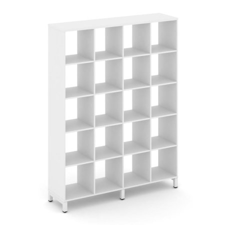 Каркас стеллажа 5 ярусов SN.KS-540 (1488х400х1982) (Белый/Металл Белый)