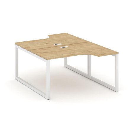 Рабочая станция эргономичная SN-5O.DRPA-022 (1580х1632/1992х750) (Тиквуд Светлый/Металл Белый)