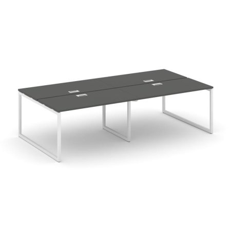 Рабочая станция 2-х сторонняя SN-4O.DRS-054 (3160х1632х750) (Антрацит/Металл Белый)