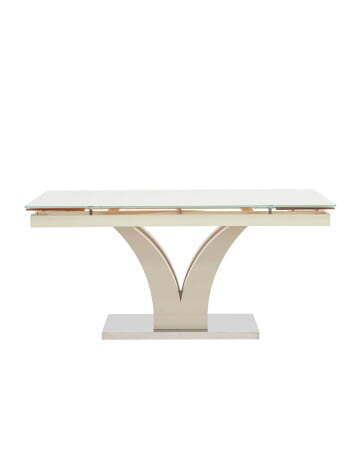 Стол обеденный Верона раскладной 160-220*90 глянцевый бежевый (Стол обеденный Верона бежевый)