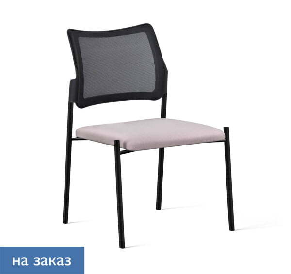 PINKO Mesh_black Кресло на 4-х опорах без подлокотников (Черный/Серый/Черный)