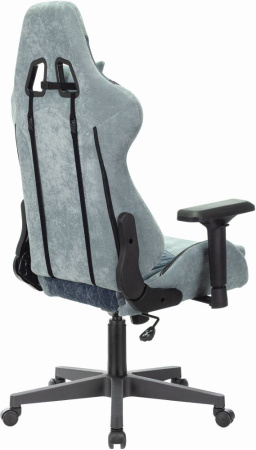 Кресло игровое Zombie VIKING 7 KNIGHT Fabric голубой ткань/эко.кожа с подголов. крестов. металл (Синий)